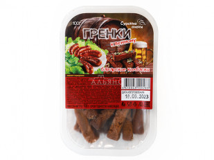 Бастони Чипсы свиные классические: Сурские гренки Баварские колбаски (100 гр)