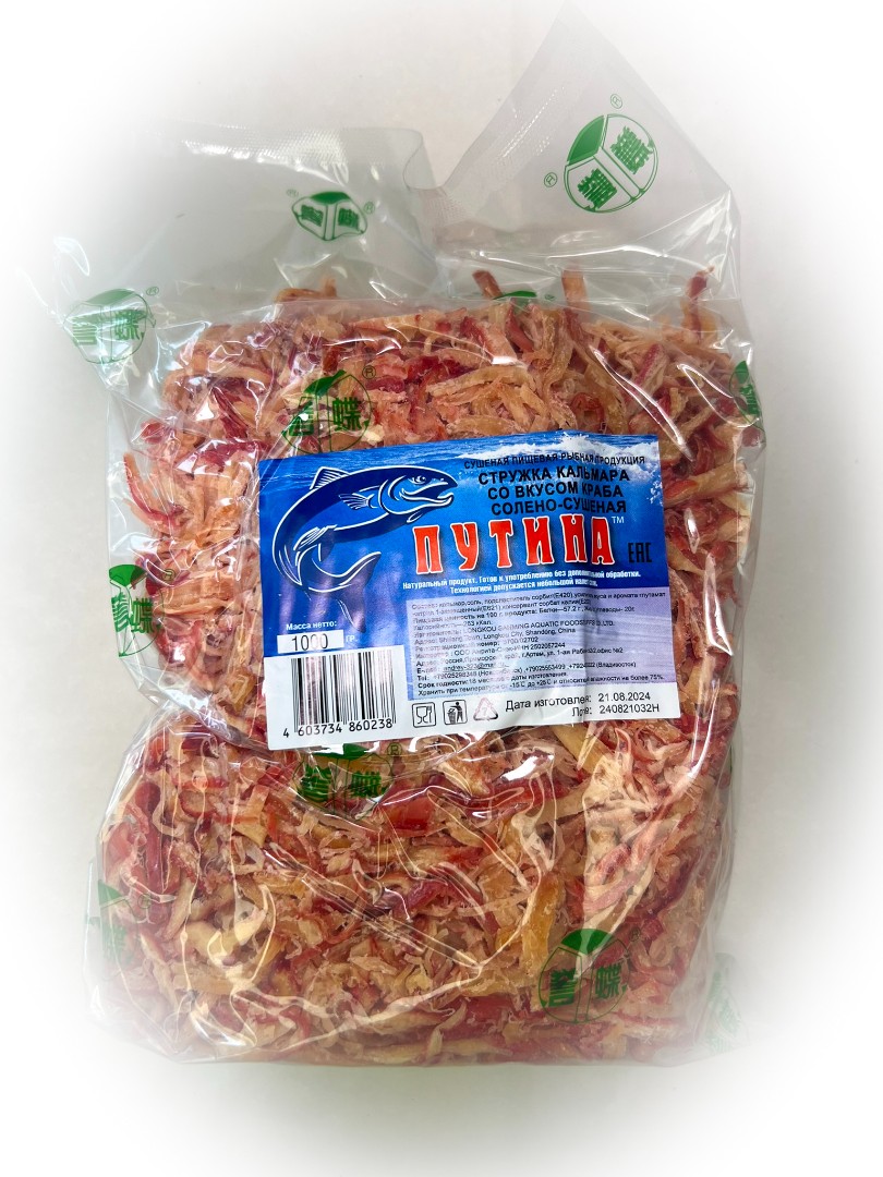 Кальмар стружка со вкусом краба "Розовая" (ПУТИНА) в Самаре